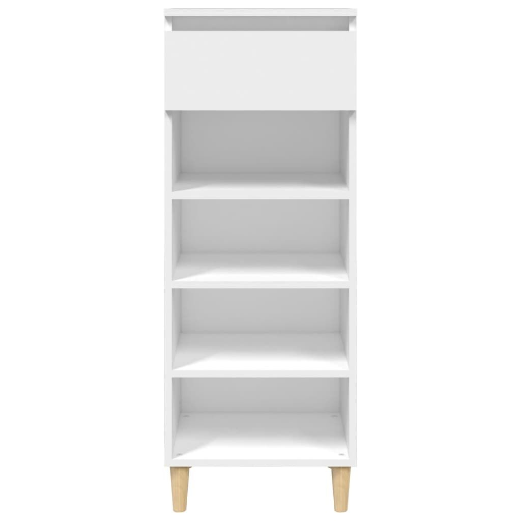 Schoenenkast bewerkt hout wit - 40x36x105 cm - 53% Korting