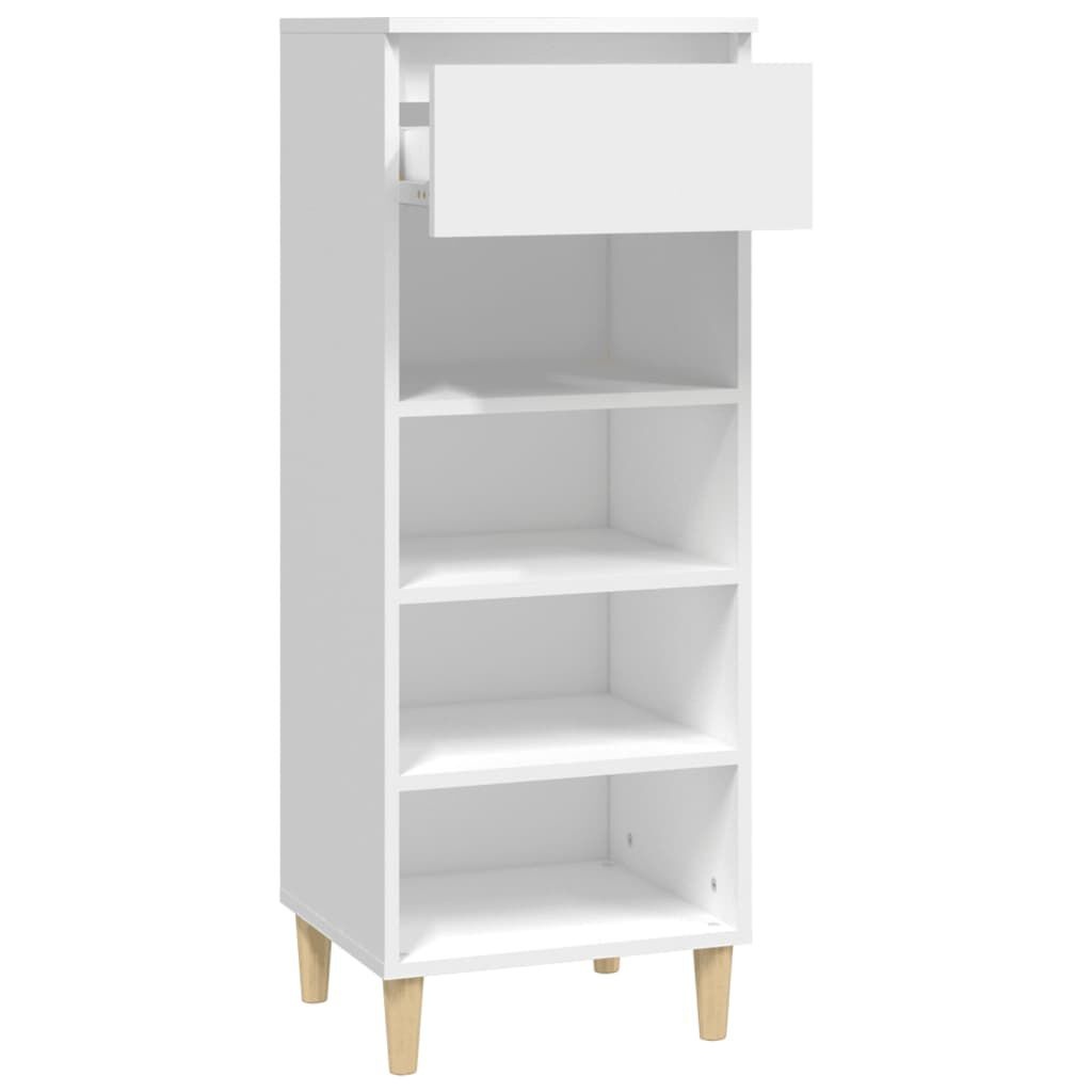 Schoenenkast bewerkt hout wit - 40x36x105 cm - 53% Korting
