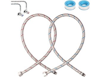 Flexibele RVS Aansluitslangen 80 cm G3/8 x M10 - Set van 2 met 48% Korting