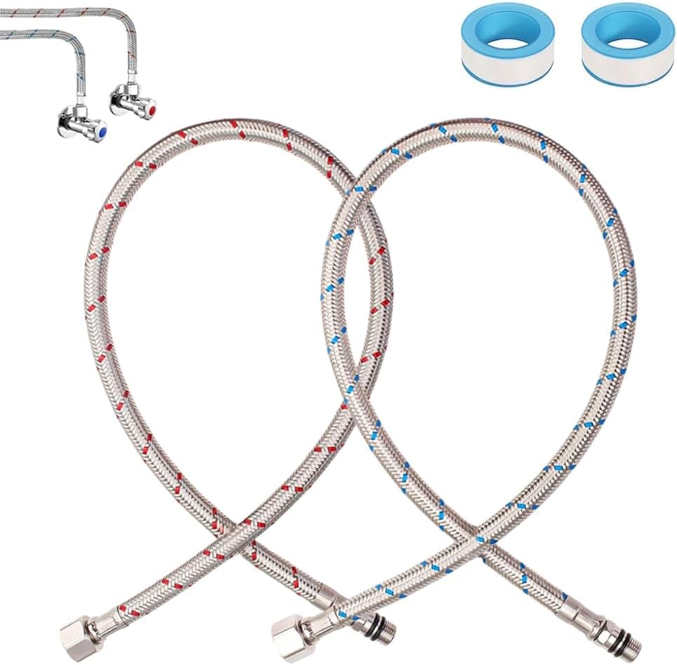 Flexibele RVS Aansluitslangen 80 cm G3/8 x M10 - Set van 2 met 48% Korting