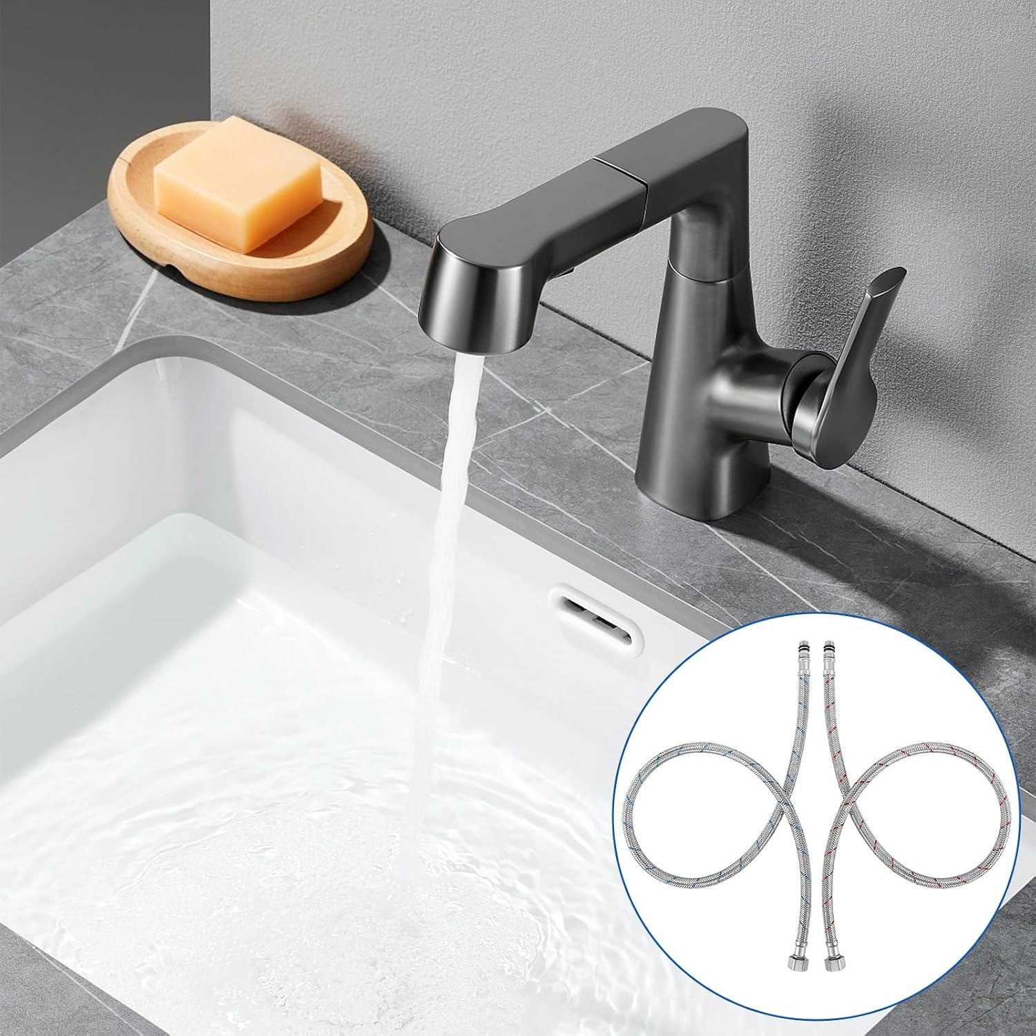 Flexibele RVS Aansluitslangen 80 cm G3/8 x M10 - Set van 2 met 48% Korting