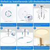 MOONSEA LED Plafondlamp - 52W - Ø59 cm - Wit - 3 Kleurtemperaturen
