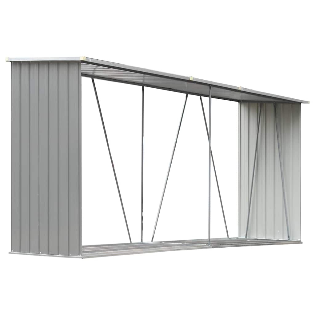 Haardhoutschuur Grijs 330x84x152 cm Verzinkt Staal - 54% Korting!