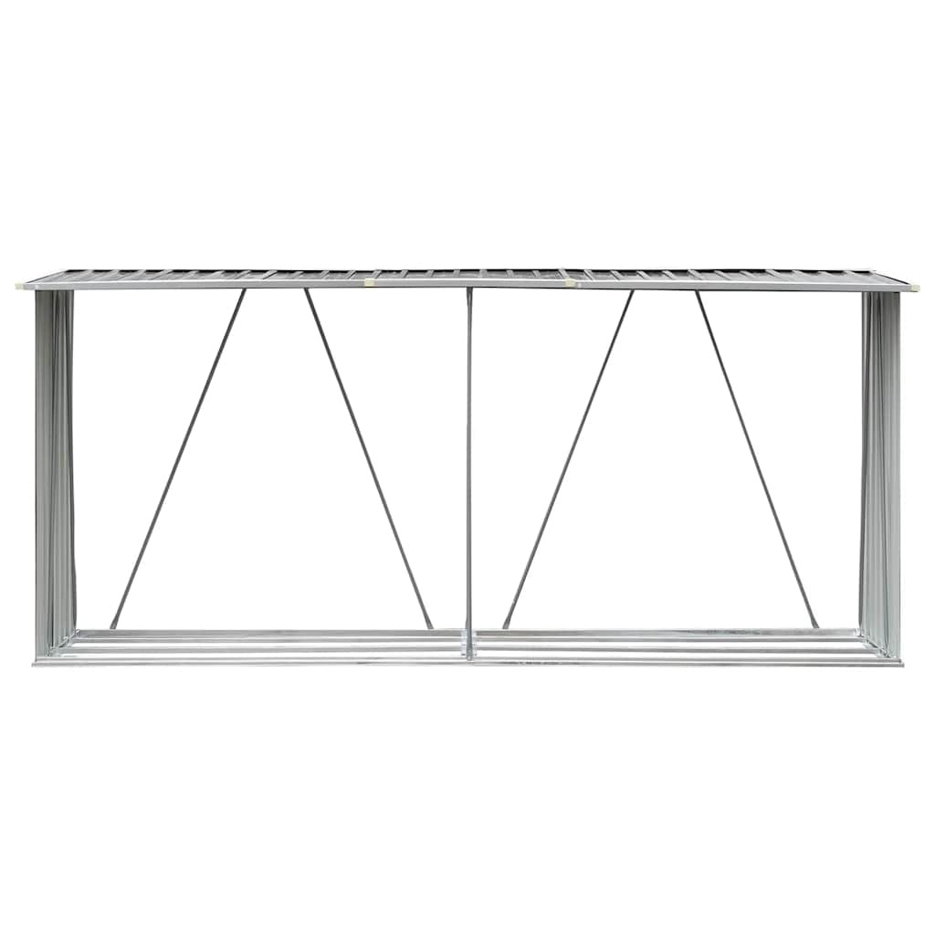 Haardhoutschuur Grijs 330x84x152 cm Verzinkt Staal - 54% Korting!