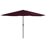 Bordeauxrode Parasol 390cm met Metalen Paal - 34% Korting