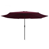 Bordeauxrode Parasol 390cm met Metalen Paal - 34% Korting