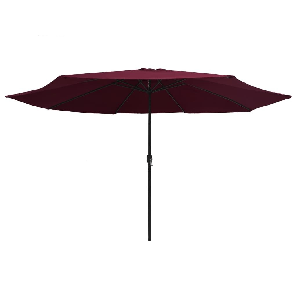 Bordeauxrode Parasol 390cm met Metalen Paal - 34% Korting