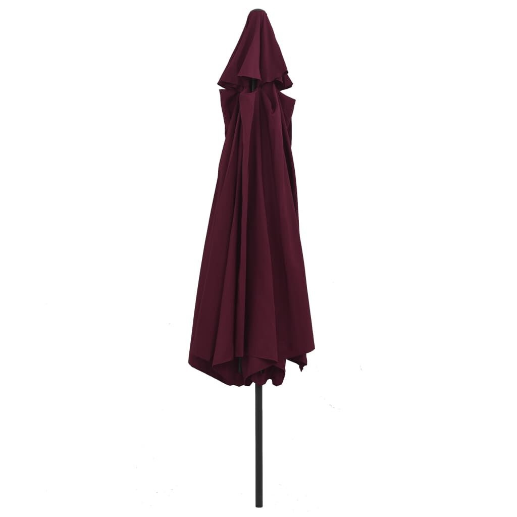 Bordeauxrode Parasol 390cm met Metalen Paal - 34% Korting