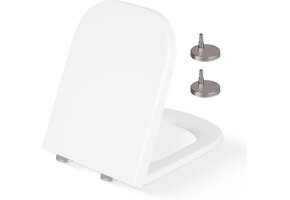 Vierkante Toiletbril Soft-Close, Quick-Release Wit 44,5x34,5 cm - 32% Korting