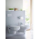 Duravit WC-bril D-Code Compact wit met scharnieren van roestvrij staal zonder SoftClose, wit