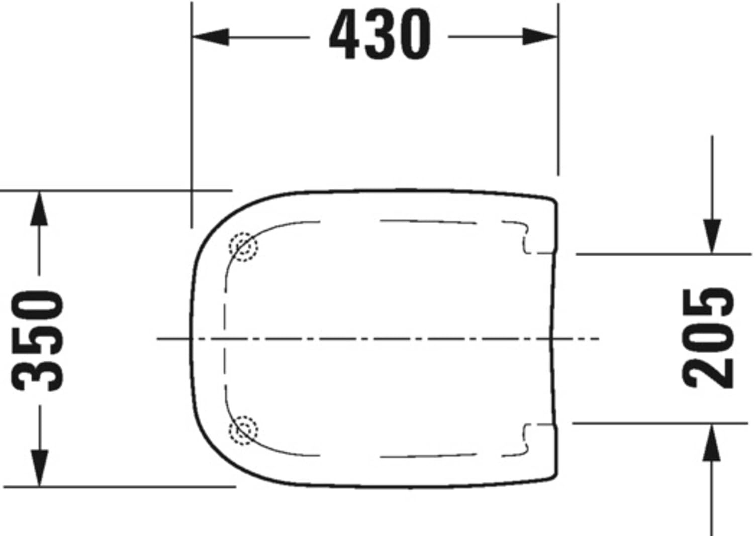 Duravit WC-bril D-Code Compact wit met scharnieren van roestvrij staal zonder SoftClose, wit
