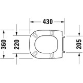 Duravit WC-bril D-Code Compact wit met scharnieren van roestvrij staal zonder SoftClose, wit