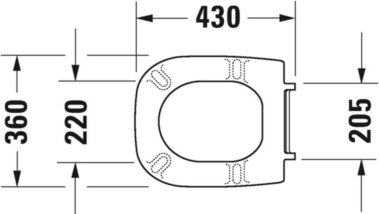 Duravit WC-bril D-Code Compact wit met scharnieren van roestvrij staal zonder SoftClose, wit