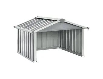 vidaXL Overkapping voor robotmaaier 92x97x63 cm staal grijs