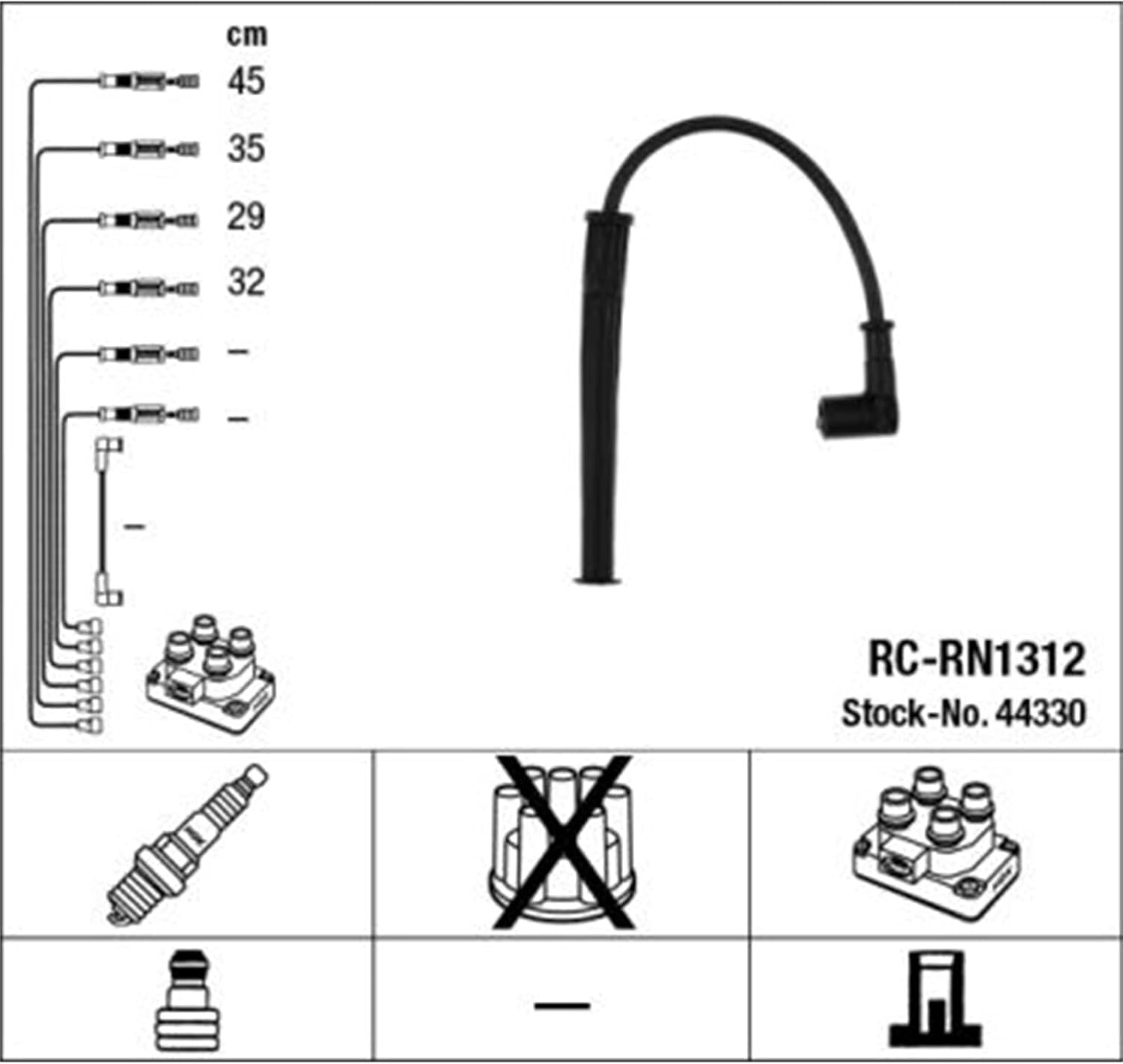 Bougiekabel NGK RC-RN1312 44330 - 32% Korting