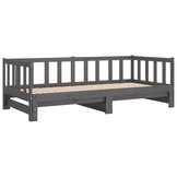 Slaapbank Massief Grenenhout Grijs 2x(90x190) cm - 59% Korting