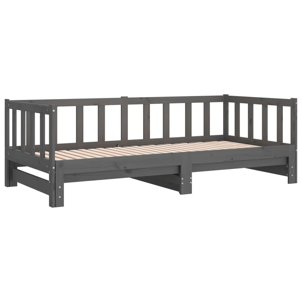 Slaapbank Massief Grenenhout Grijs 2x(90x190) cm - 59% Korting