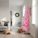 Roze Half Kunstkerstboom 240cm PVC - 58% Korting