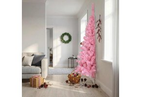 Roze Half Kunstkerstboom 240cm PVC - 58% Korting