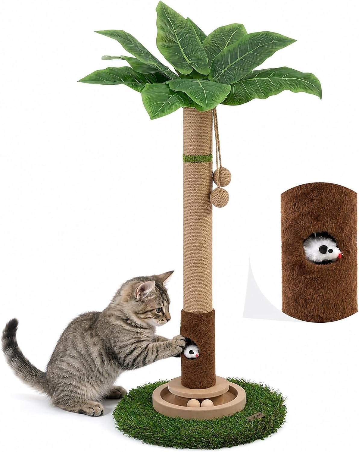 Krabpaal Groen Hout M 89cm met Speelgoed & Muizenhol - 34% Korting