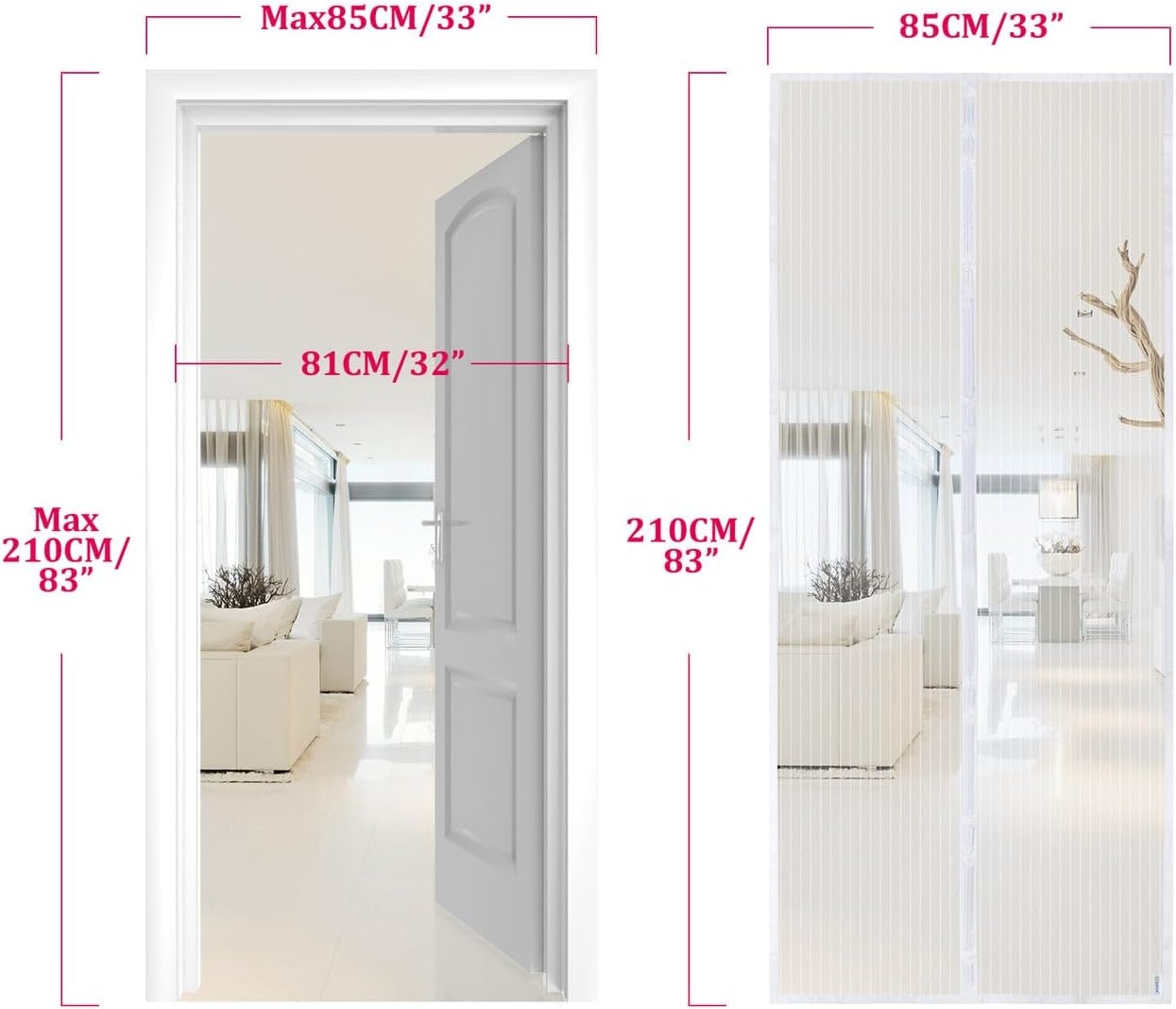 Hordeur Vliegengordijn Wit 85x210 cm - 55% Korting!