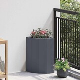 Antraciete Hoek Plantenbak van Staal - 30x30x50 cm (34% Korting!)