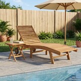 VidaXL Ligstoel 2 st Massief Teakhout Bruin - 35% Korting