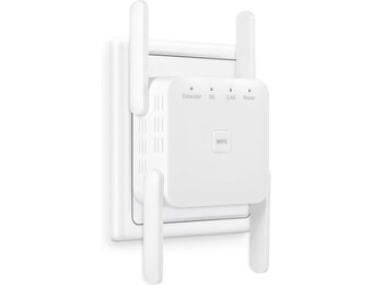 Wifi-versterker, 1200 Mbit/s, 5 G en 2,4 G ultraxtender dual-band wifi-repeater met LAN-verbinding, WPS, compatibel met 99% standaard wifi-router, dekt tot 9200 vierkante meter en 35 meter af