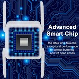 Wifi-versterker, 1200 Mbit/s, 5 G en 2,4 G ultraxtender dual-band wifi-repeater met LAN-verbinding, WPS, compatibel met 99% standaard wifi-router, dekt tot 9200 vierkante meter en 35 meter af