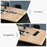 CPROSP USB-tafelstekker/stekker/1,8 m kabel, intrekbare meervoudige stekkerdoos voor het aansluiten in de zwarte tafel, hoeklijst met 2 stopcontacten en 2 USB
