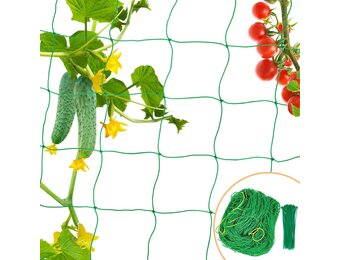 Klimnet, komkommers, 5 x 1,8 m, klimhulp, komkommers met 50 kabelbinders, klimplanten, ranknet, tomaten, bloemen en andere groenteplanten