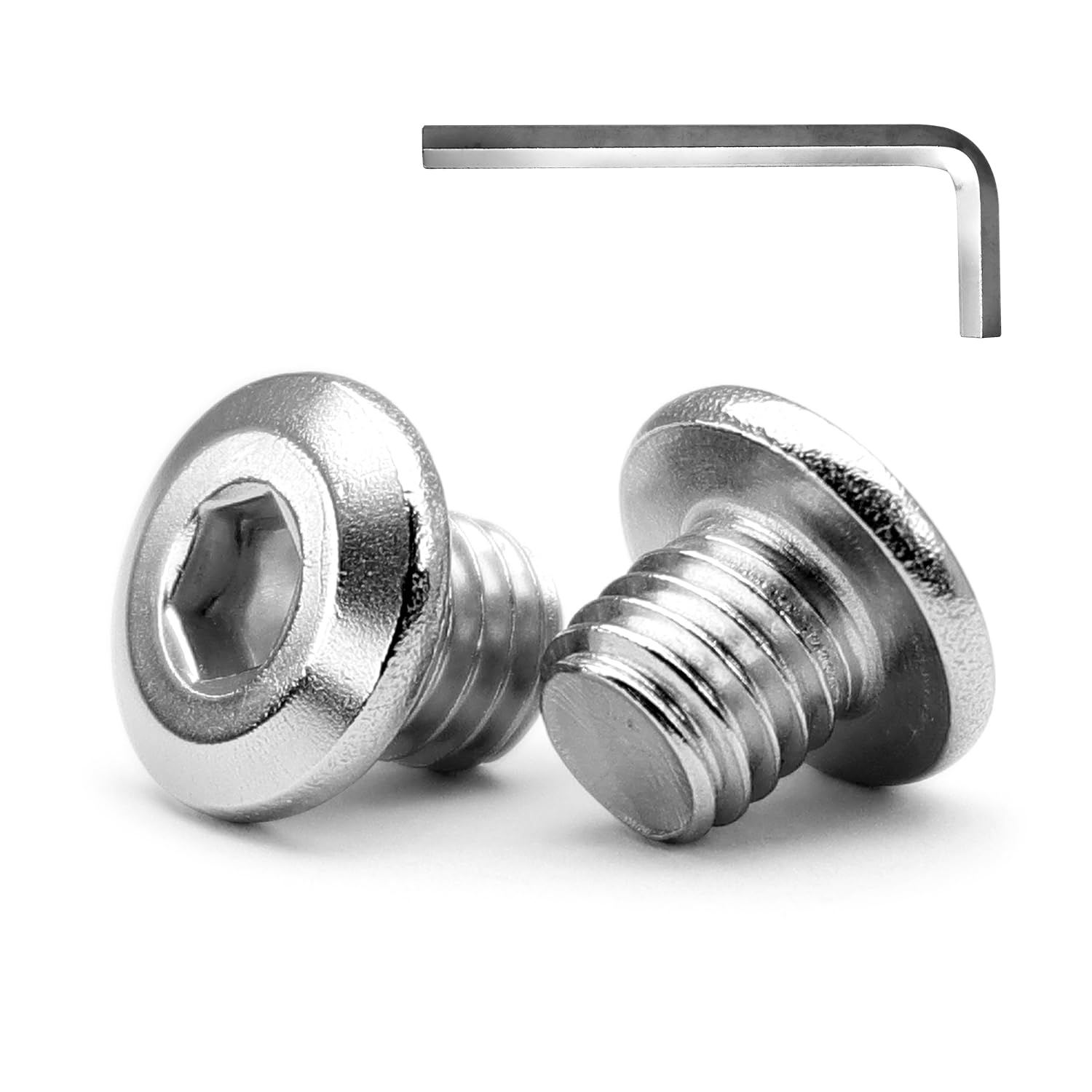 MINHER 10 sets M5 x 8mm schroeven, platte kopschroeven, A2 V2A roestvrijstalen platte kop-inbusschroeven voor meubels (met inbussleutel) - Maat M5 x 8mm