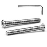 MINHER 10 sets M5 x 8mm schroeven, platte kopschroeven, A2 V2A roestvrijstalen platte kop-inbusschroeven voor meubels (met inbussleutel) - Maat M5 x 8mm