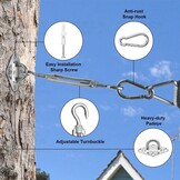 M6 Zonnezeil bevestigingsset, robuust roestvrij staal, hardware-kit voor driehoek en vierkant, rechthoekig, zonnezeil, bevestigingsaccessoires