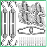 M6 Zonnezeil bevestigingsset, robuust roestvrij staal, hardware-kit voor driehoek en vierkant, rechthoekig, zonnezeil, bevestigingsaccessoires