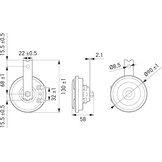 Claxon S90 12V 113dB(A) Rood/Zwart - Geschikt voor Auto's, Bussen & Motoren - 37% Korting