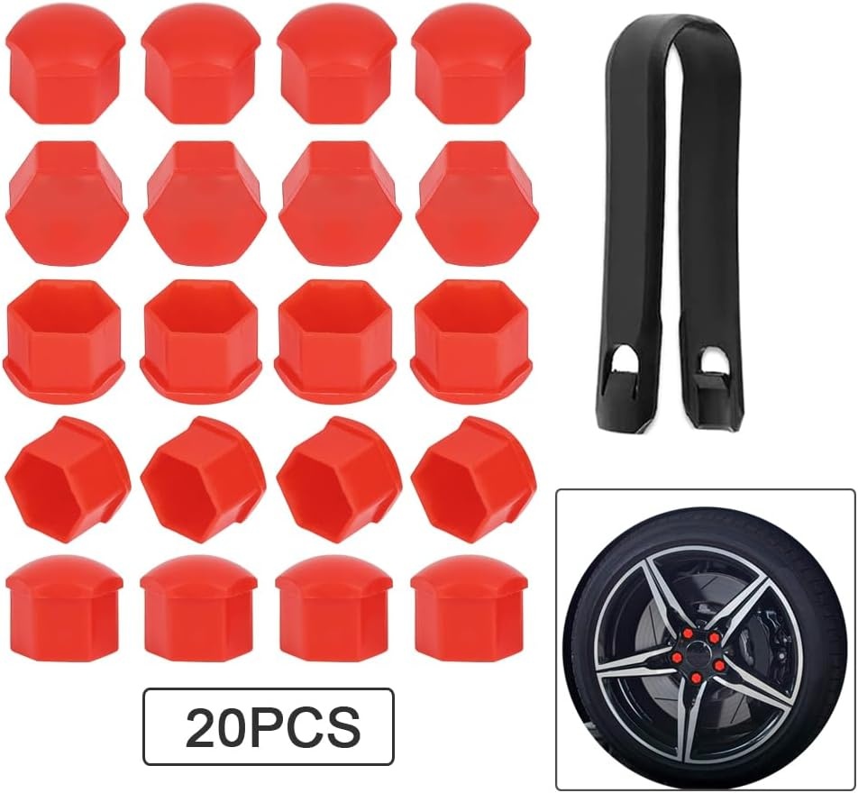 Wielmoerafdekkingen Rood 17mm Universeel (20 Stuks) - 42% Korting