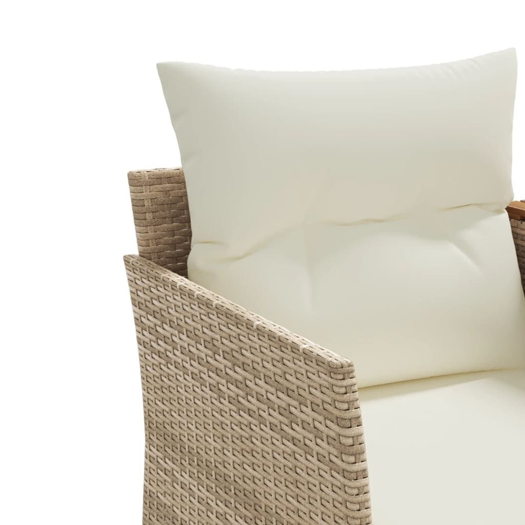 vidaXL Tuinbank 2-zits met Voetenbanken Poly Rattan Beige - 35% Korting!