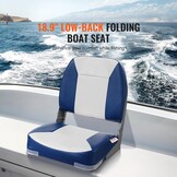 VEVOR Opvouwbare bootstoel, zitting voor boten met lage rugleuning, bekleding van schuim met hoge dichtheid, waterdichte bootstoel voor cruises in de motorboot, visboot, 48,5 x 41 x 48 cm
