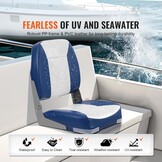 VEVOR Opvouwbare bootstoel, zitting voor boten met lage rugleuning, bekleding van schuim met hoge dichtheid, waterdichte bootstoel voor cruises in de motorboot, visboot, 48,5 x 41 x 48 cm