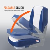 VEVOR Opvouwbare bootstoel, zitting voor boten met lage rugleuning, bekleding van schuim met hoge dichtheid, waterdichte bootstoel voor cruises in de motorboot, visboot, 48,5 x 41 x 48 cm