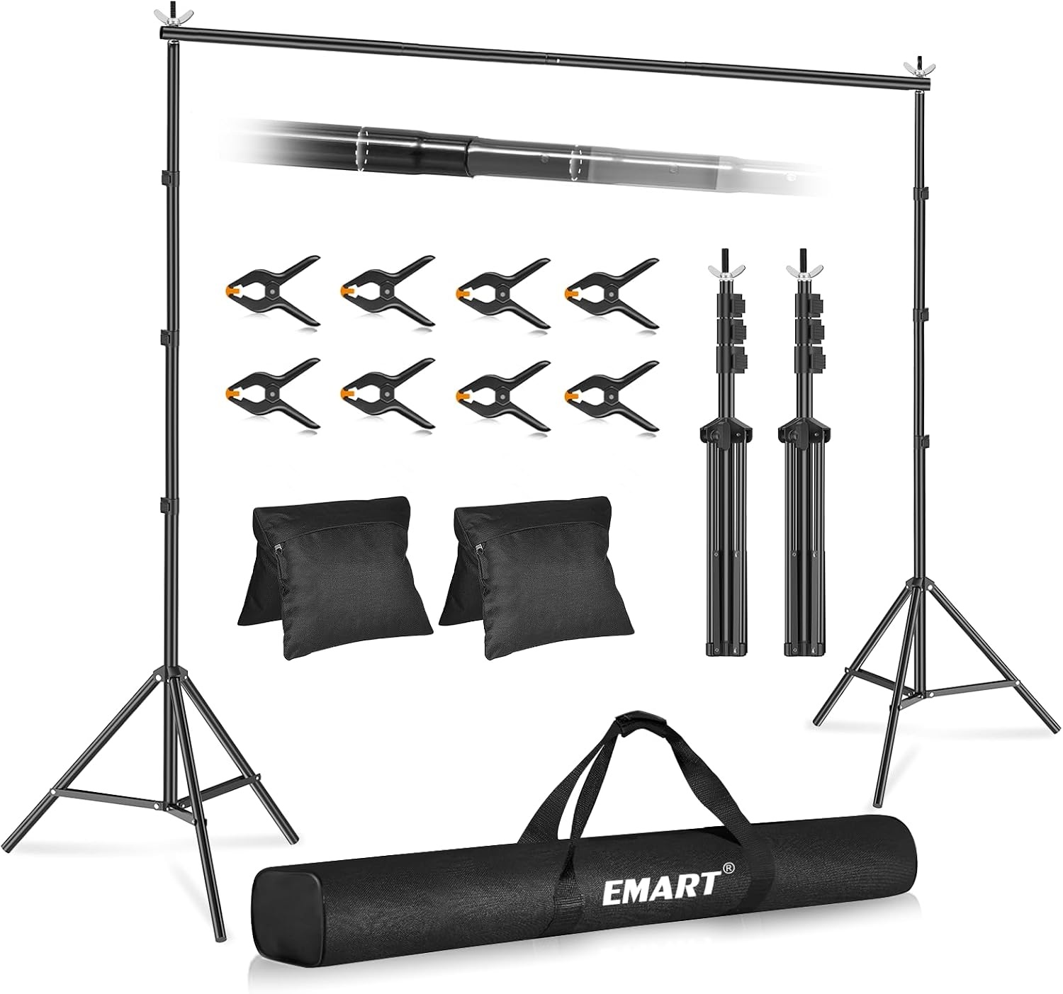 Verstelbare Fotostudio Achtergrondstandaard 3x3m - 34% Korting