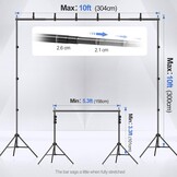 Verstelbare Fotostudio Achtergrondstandaard 3x3m - 34% Korting