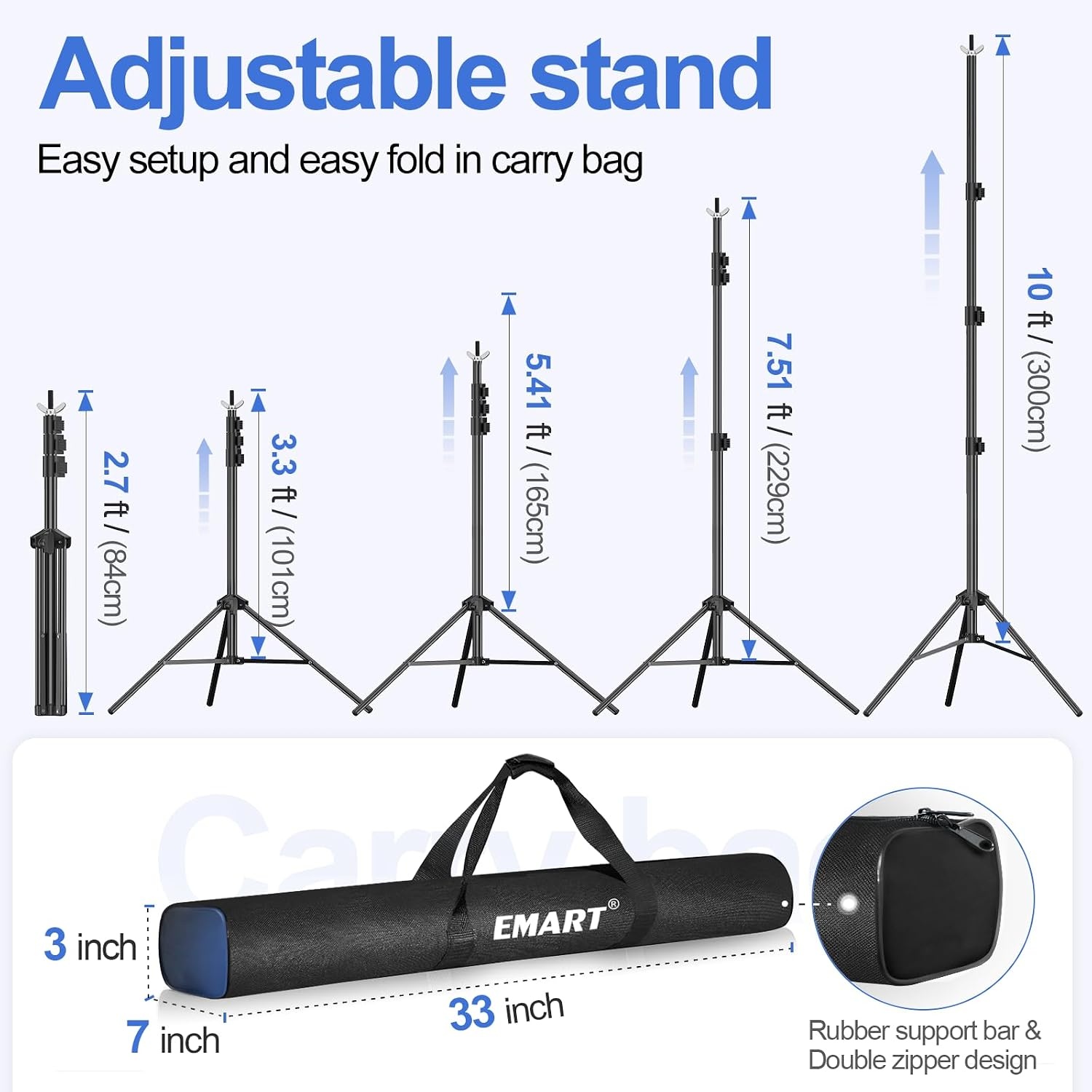 Verstelbare Fotostudio Achtergrondstandaard 3x3m - 34% Korting