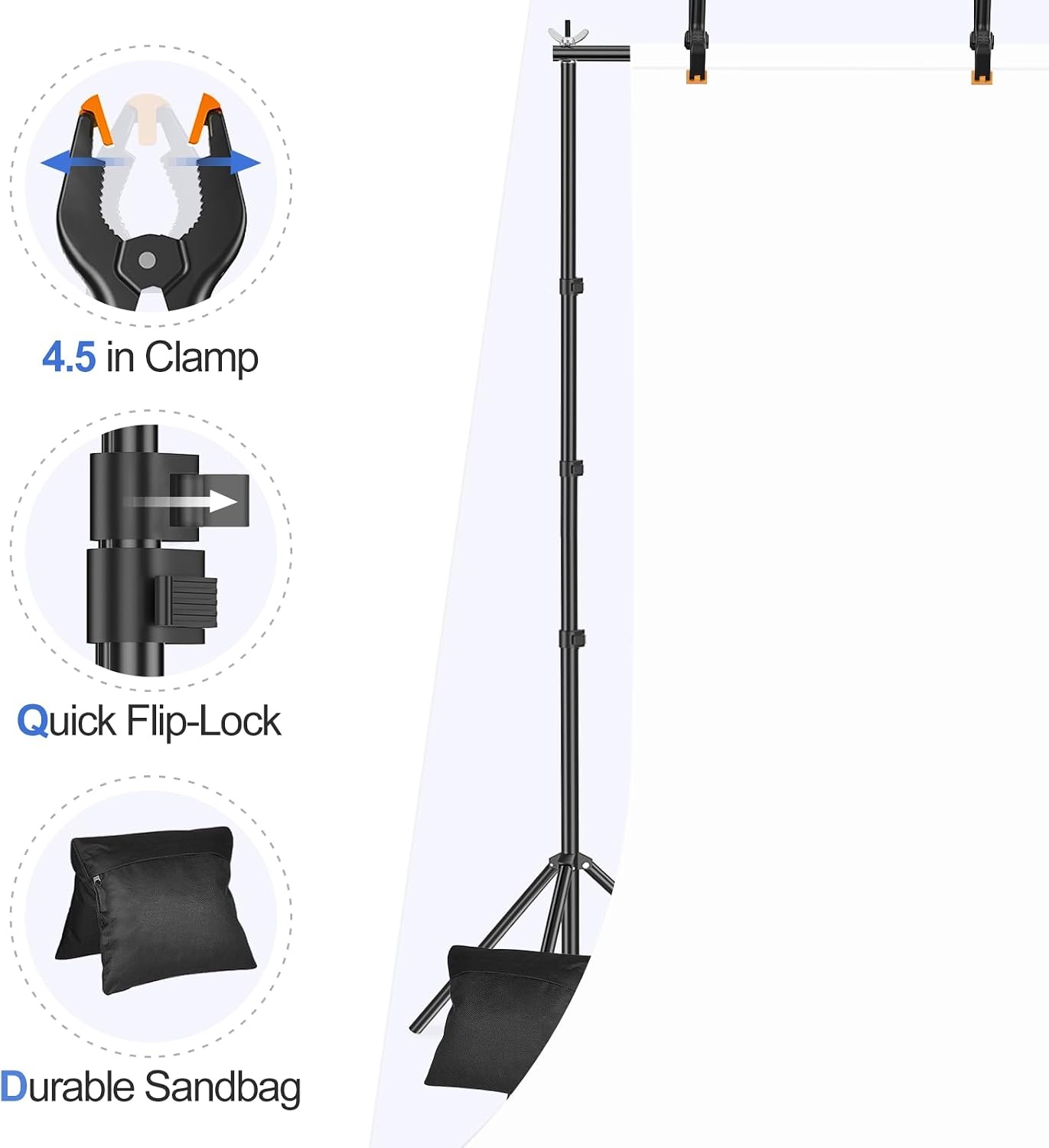 Verstelbare Fotostudio Achtergrondstandaard 3x3m - 34% Korting
