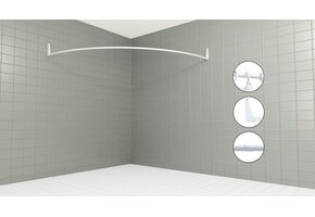 Hoekdouchegordijnstang 140x140 cm - Roestvrij Staal - 33% Korting