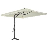 vidaXL Parasol met stalen paal 250x250 cm zandkleurig