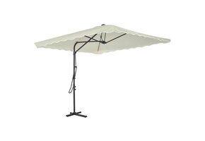 VidaXL Parasol 250x250cm Zandkleurig met Stalen Frame - 34% Korting