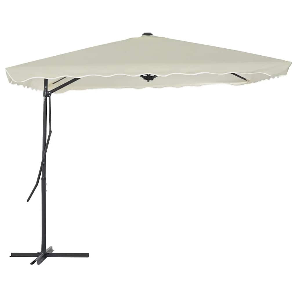 vidaXL Parasol met stalen paal 250x250 cm zandkleurig