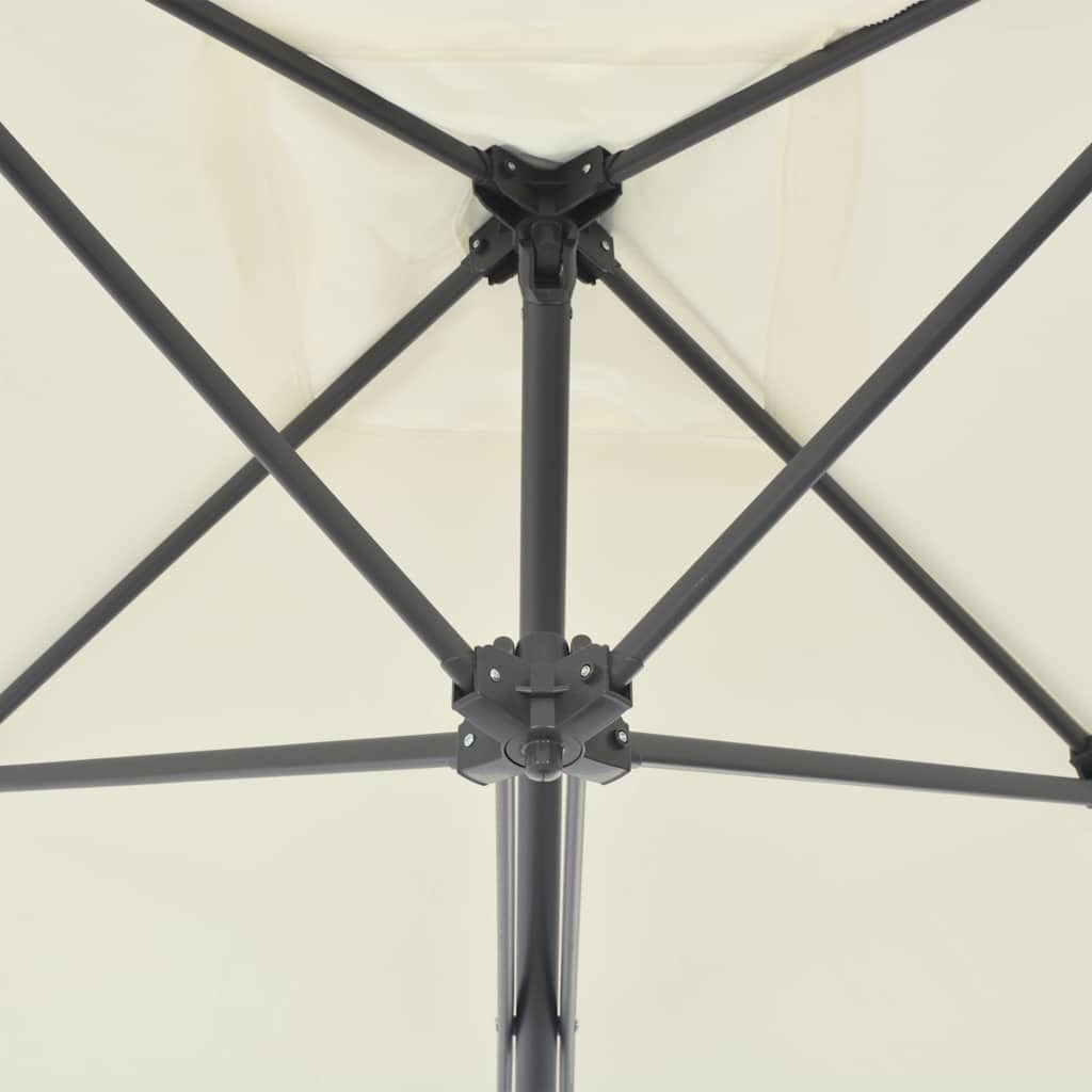 vidaXL Parasol met stalen paal 250x250 cm zandkleurig